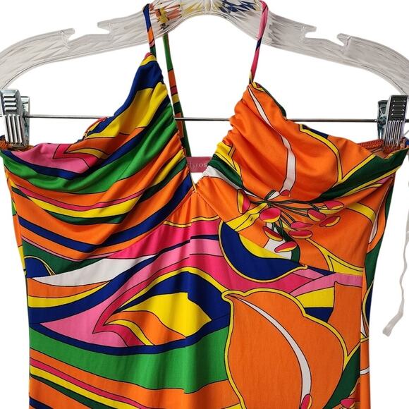 Misty Rose Bright Multicolored Sexy Maxi Dress Small - Picture 3 of 6